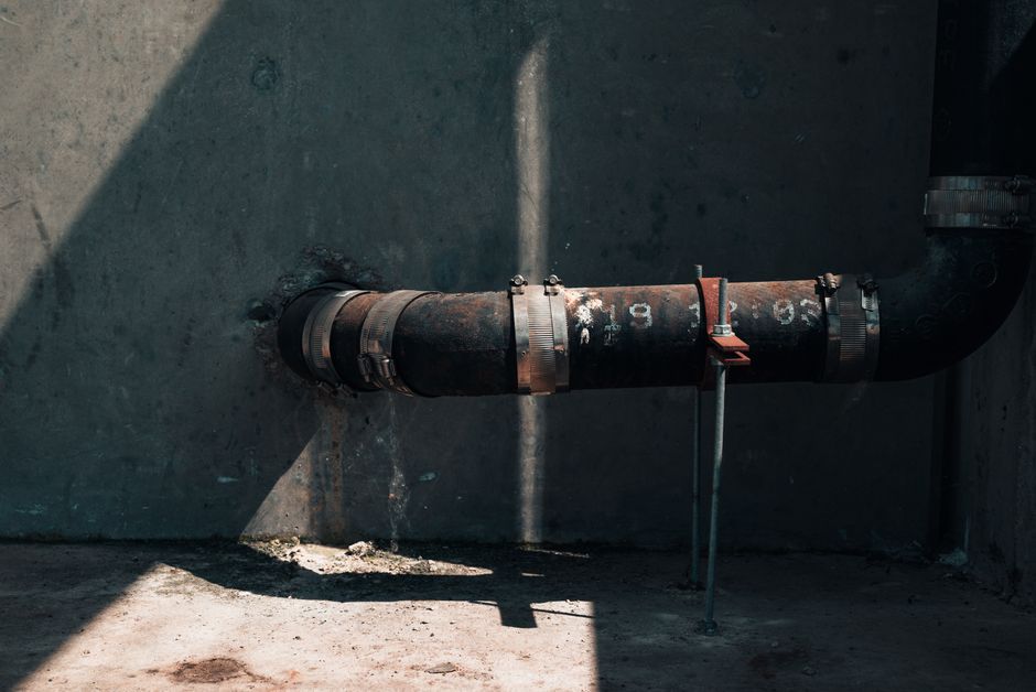 Pipe bursting technique replacing damaged drain line